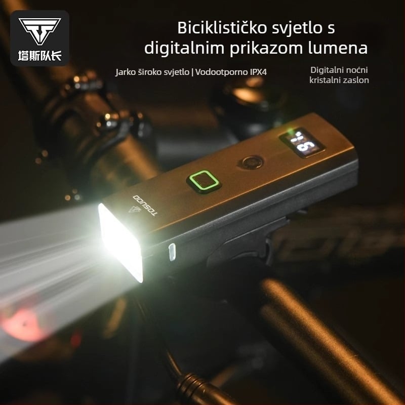 Tosuod prednje svjetlo za bicikl za noćnu vožnju, vodootporno, visokog intenziteta za cestovnu vožnju