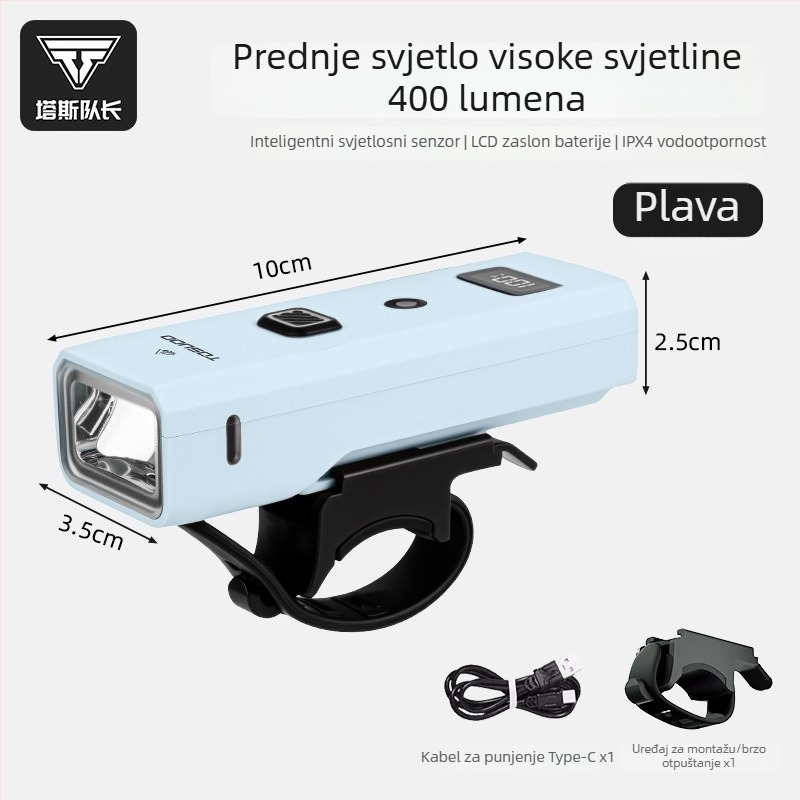 Tosuod prednje svjetlo za bicikl za noćnu vožnju, vodootporno, visokog intenziteta za cestovnu vožnju
