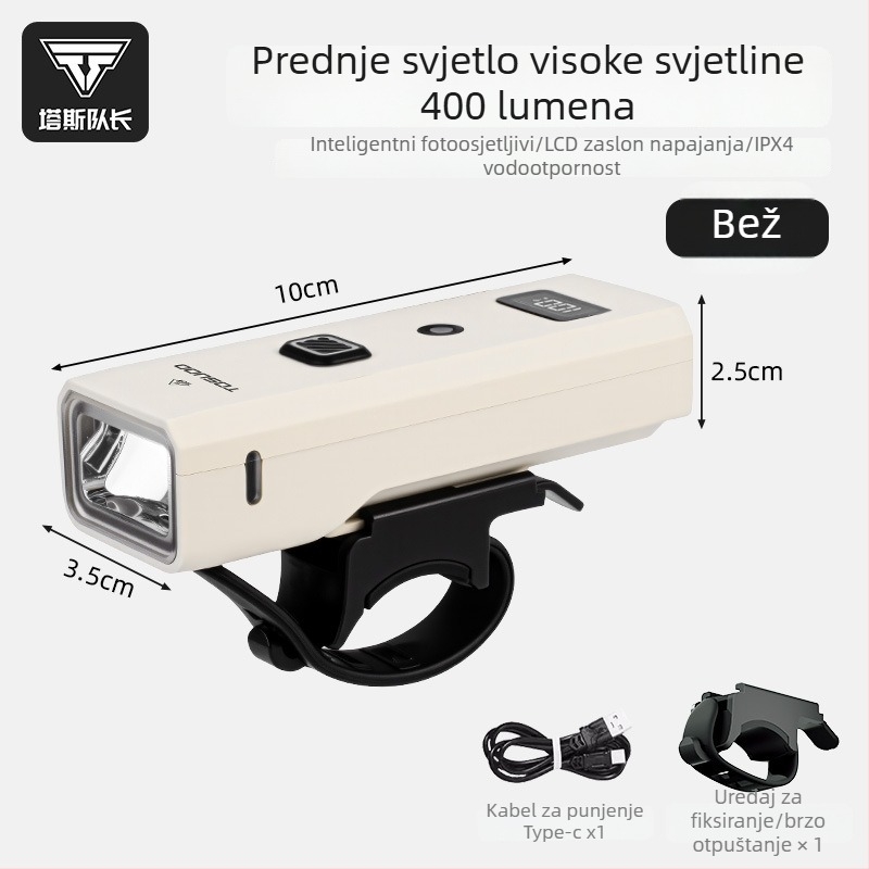 Tosuod prednje svjetlo za bicikl za noćnu vožnju, vodootporno, visokog intenziteta za cestovnu vožnju