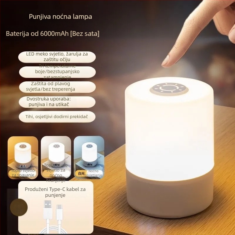 USB LED stolna lampa sa zaštitom očiju, punjiva noćna lampica za dom, studentski dom i spavaću sobu