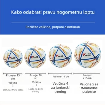 Shengwei Lopta za trening i natjecanje od debele kravlje kože, za unutarnje i vanjske terene na gumom podu, nogometna lopta br. 5