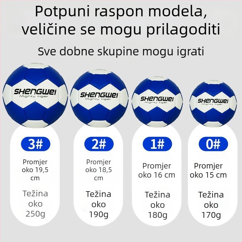 Rukometna lopta za trening broj 0123 za djecu – za vrtić i osnovnu školu, otporna na habanje, s pojačanim tijelom