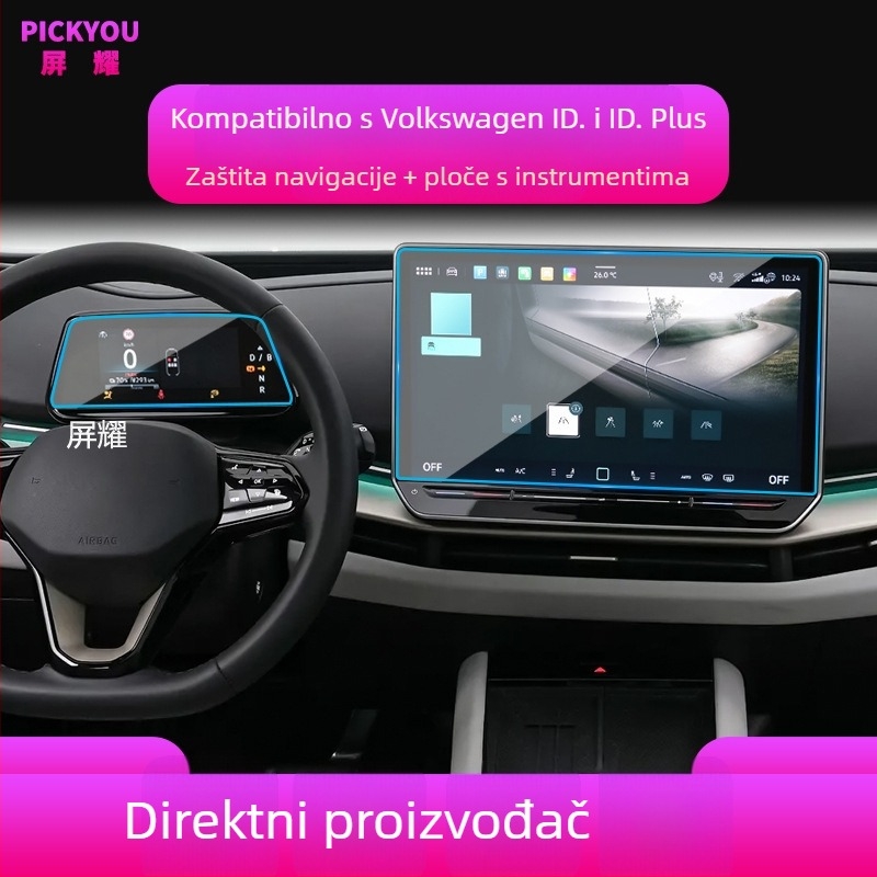 Staklena zaštita zaslona navigacijskog sustava VW ID.BUZZ (kompatibilno sa 25 modela)