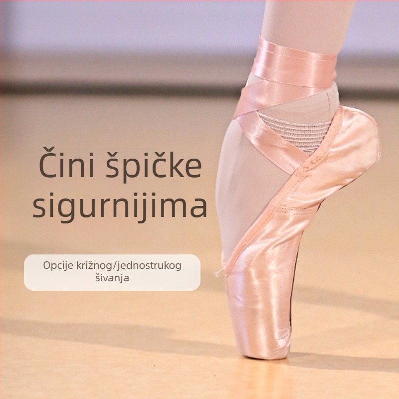 Baletne cipele s nevidljivim remenom, ojačani elastični pojas, pointe cipele, elastični remen, 35 cm