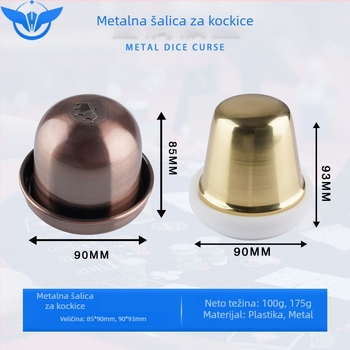 YH set čašica za kockice za velike i male kockice, metalna i akrilna baza, vrhunski set