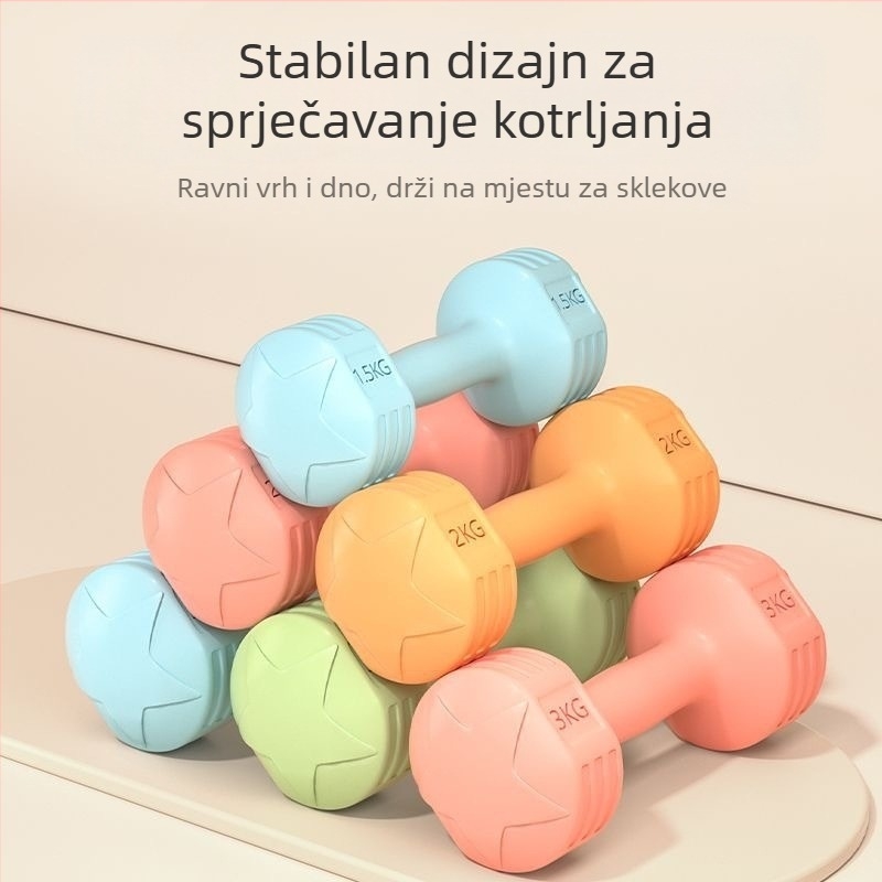 Par bućica za kućnu fitness opremu, 2 kg, gumom prekrivene