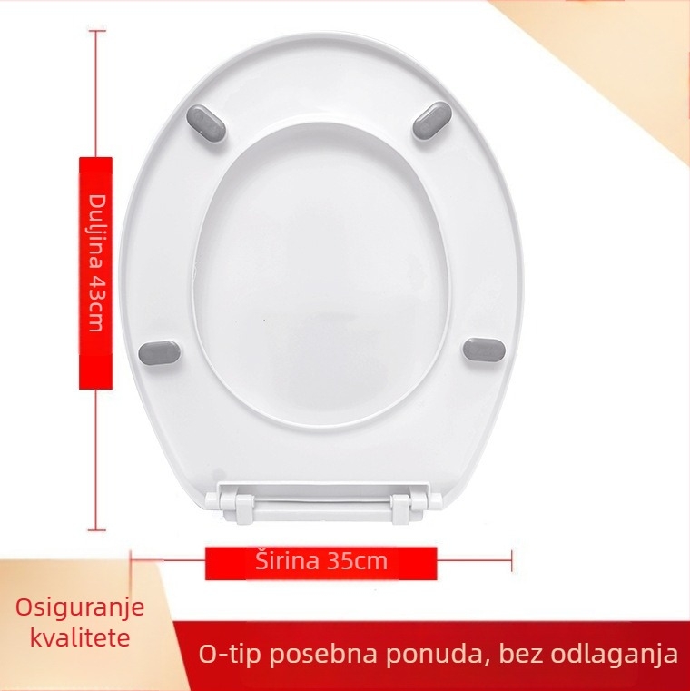 Debeli poklop za WC, otporan na lom, s podesivim razmakom rupa 9–19 cm