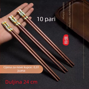 10 pari štapića za jelo bez voska, za kućnu upotrebu, univerzalni štapići od bambusa i drva