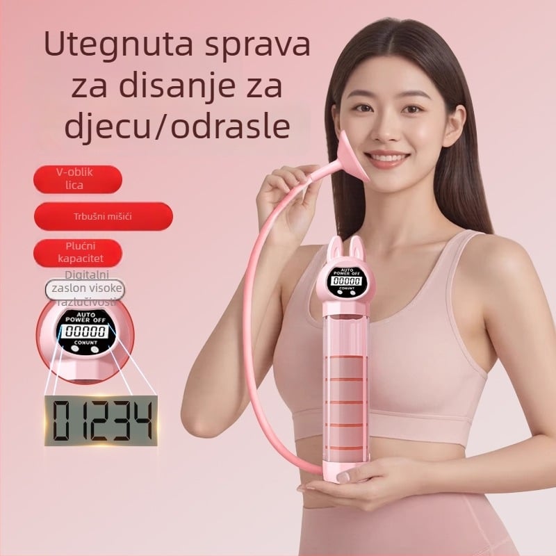 Nova prijenosna činka za disanje za vježbe trbuha, povećava kapacitet pluća, tonizira trbušne mišiće i liniju tijela, jača mišiće zdjelice i mišiće lica.
