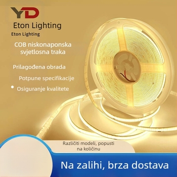 COB LED trak s auto-ljepljivom podlogom za ormariće, ugrađen u aluminijski kanal, 24V niskonaponsko unutarnje osvjetljenje stropa