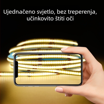 COB LED trak s auto-ljepljivom podlogom za ormariće, ugrađen u aluminijski kanal, 24V niskonaponsko unutarnje osvjetljenje stropa