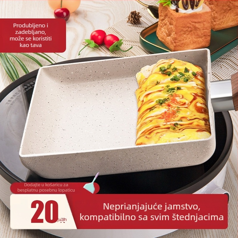 Kvadratni neprijanjajući tiganj s Maifan kamenom – japanski stil tamagoyaki