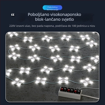 Kvadratni LED reklamni panel, 68×68 mm, 4W, 220V, difuzno odražavanje, SMD3030, CRI 85, unutarnje osvjetljenje