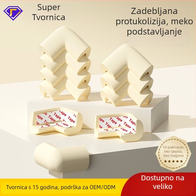 Zaštitnik kuta od pjene, bez ljepila, za dječje stolove i krevete, mekan i debeli