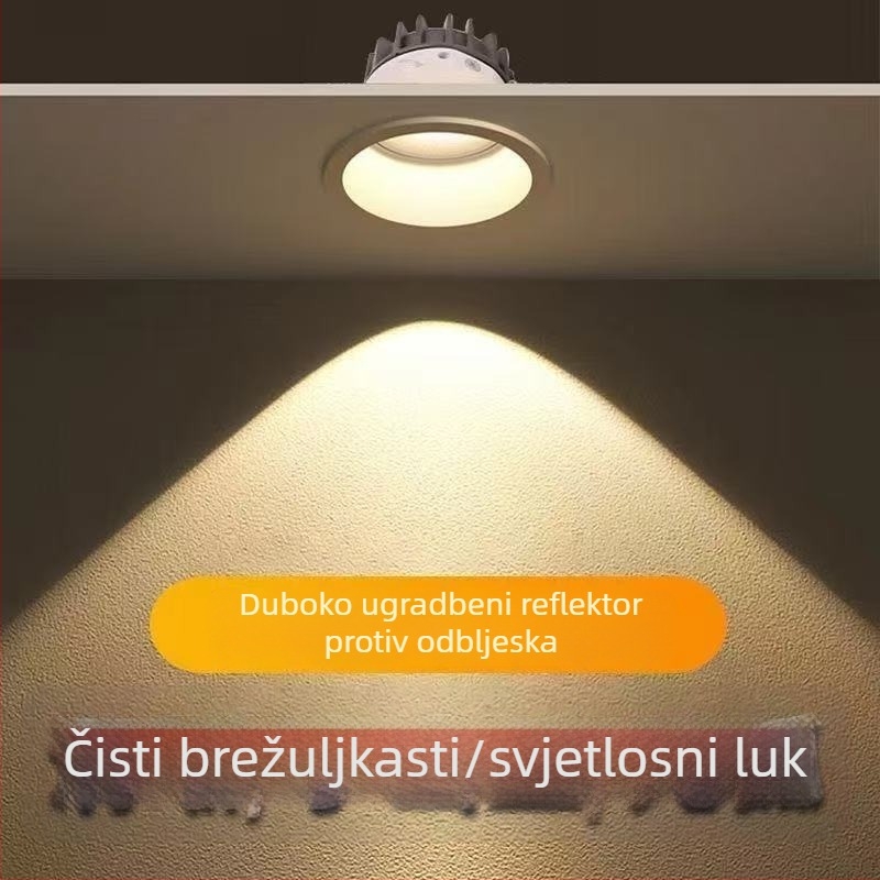 Ugrađeni zidni wash spot sa uskim anti-glare snopom, dimmer LED stropna rasvjeta za dnevni boravak
