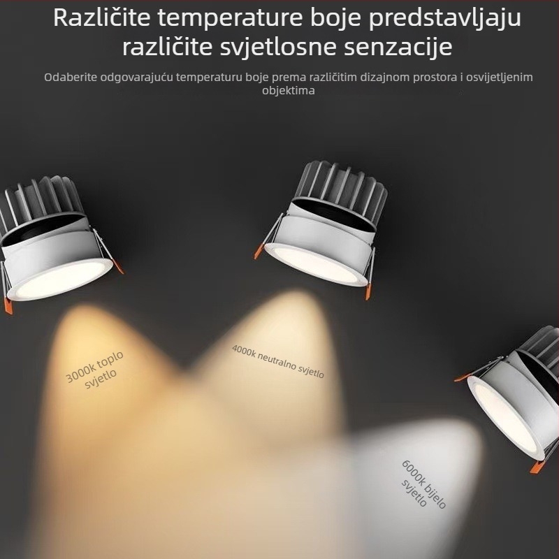 Ugrađeni zidni wash spot sa uskim anti-glare snopom, dimmer LED stropna rasvjeta za dnevni boravak
