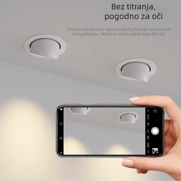 Ugrađeni LED stropni spot visoke CRI-a s podesivim snopom COB, 4500K/3500K za trgovine odjećom