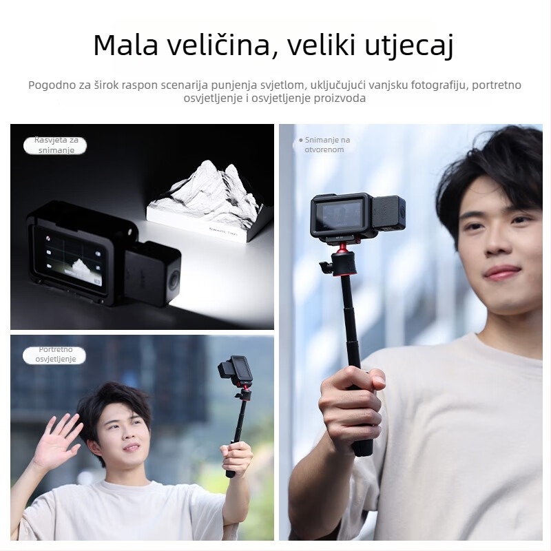 Kompaktno LED svjetlo za osvjetljavanje Action5 za Vlog snimanje, Type-C brzo punjenje, magnetsko brzo oslobađanje, mini svjetlo s tri temperature boje