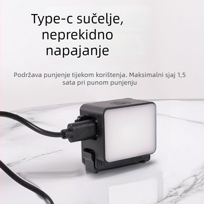 Kompaktno LED svjetlo za osvjetljavanje Action5 za Vlog snimanje, Type-C brzo punjenje, magnetsko brzo oslobađanje, mini svjetlo s tri temperature boje