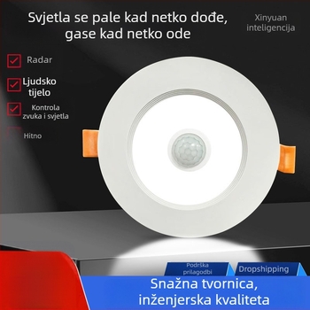 Ugrađeni LED downlight s detekcijom pokreta, hitno osvjetljenje za ulaz i hodnik, inteligentni radar senzor
