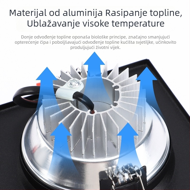 Dvoglavni pravokutni ugrađeni LED downlight za dnevni boravak, strop s mrežom 15×15