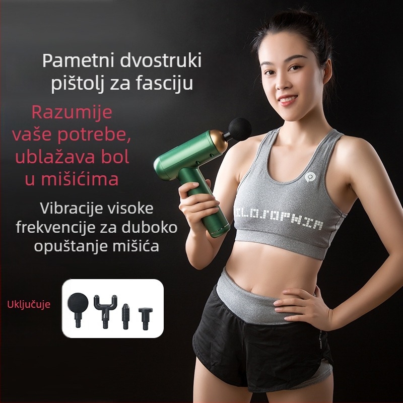 Električni miofascijalni pištolj za dubinski mišićni masaž – visoka frekvencija, tih rad, udarni masaž za noge i leđa, vibracijski masažer