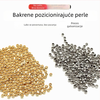Bakreni klips za pozicioniranje perlica – plosna zaustavna perla, DIY dodaci za nakit, spacer perla