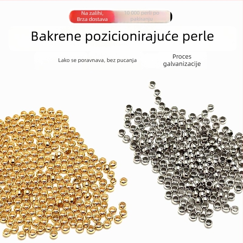 Bakreni klips za pozicioniranje perlica – plosna zaustavna perla, DIY dodaci za nakit, spacer perla