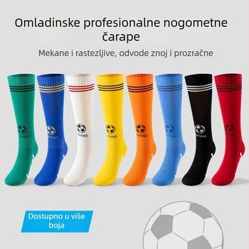 Dječje nogometne čarape za trening, dugačke protuklizne sportske čarape s prugama i slovima