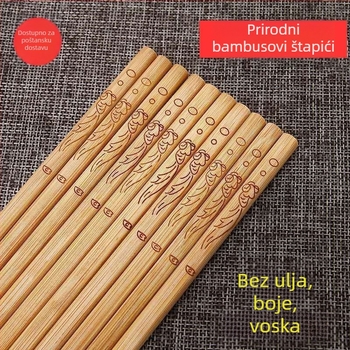 Bambus štapići za jelo, bez boje i voska, set posuđa za hotele i restorane, obiteljsko pakiranje