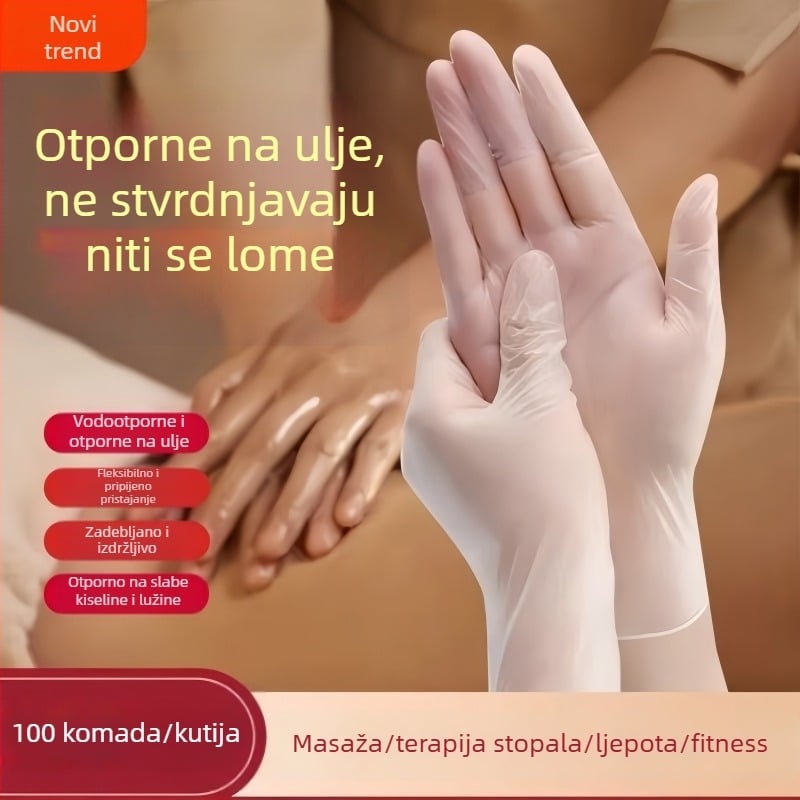 Jednokratne PVC vodootporne rukavice za kozmetičke salone, pogodne za pedikuru, masažu, tretmane tijela i kozmetičko tetoviranje.