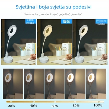 USB glasom upravljana noćna lampica s promjenom intenziteta i boje, štedljiva stolna lampa za dnevni boravak, spavaću sobu i noćni ormarić