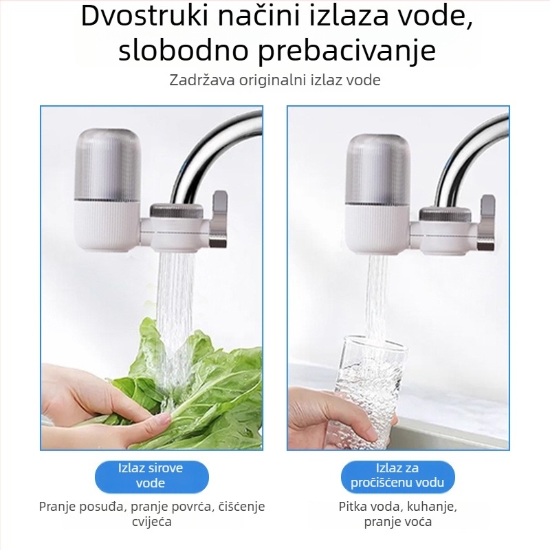 Filter za vodu na slavinu – kuhinja, prednja montaža, dvostruki izlaz, perivo