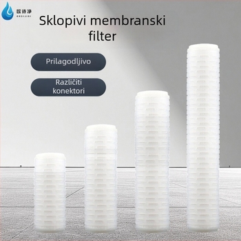 Sklopivi filter element s PP mikroporoznom membranom, visoka preciznost 0,1 mm, 0,22/0,45 mm, tip ravnog pritiska, 10/20/30/40 inča
