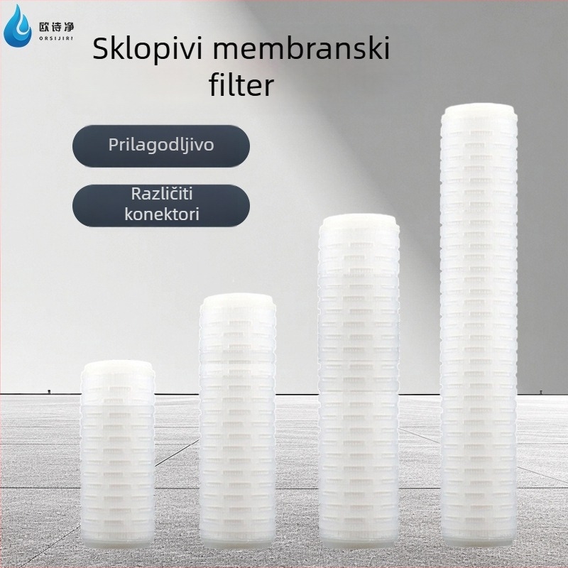 Sklopivi filter element s PP mikroporoznom membranom, visoka preciznost 0,1 mm, 0,22/0,45 mm, tip ravnog pritiska, 10/20/30/40 inča