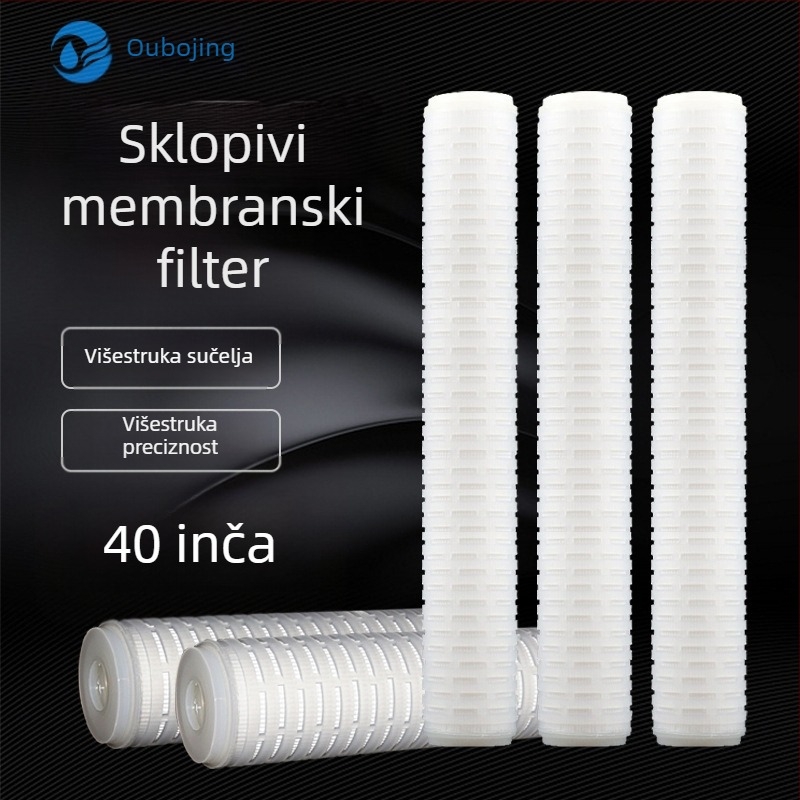 Sklopivi filter element s PP mikroporoznom membranom, visoka preciznost 0,1 mm, 0,22/0,45 mm, tip ravnog pritiska, 10/20/30/40 inča