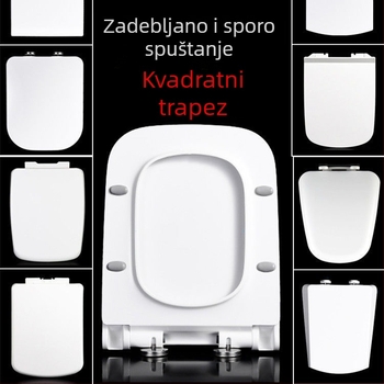 Kvadratni poklop za WC, univerzalni, deblji i izdržljiv, prilagodljiv trapezoidnom sjedištu, izrađen od urea-formaldehidne smole