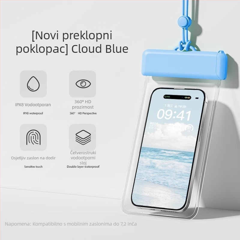 Prozirna vodootporna futrola za telefon s dodirnim zaslonom, za plivanje i aktivnosti na otvorenom