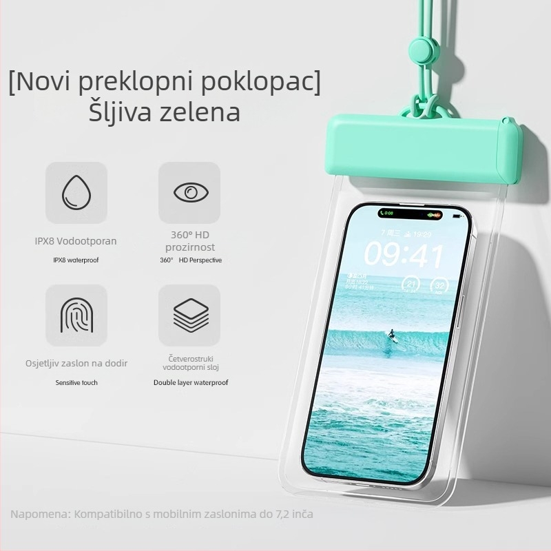 Prozirna vodootporna futrola za telefon s dodirnim zaslonom, za plivanje i aktivnosti na otvorenom