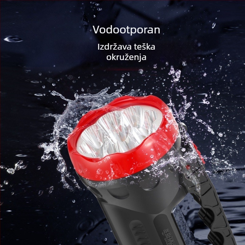 3319LED Prenosna punjiva ručna baterka za otvoreno — snažan snop, svjetlo za potragu, nužno svjetlo, plastično kućište