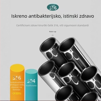 Šalica od nerđajućeg čelika 316, s poklopcem, dvostrukim stijenkama, dječja šalica za čaj, mlijeko i kavu