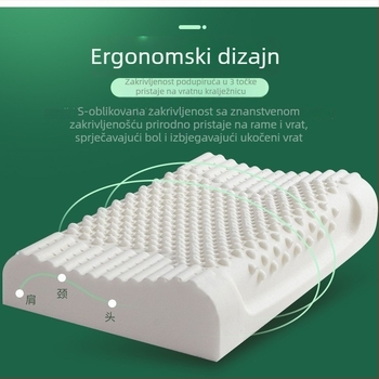 Prirodni latex jastuk s masažnim česticama za potporu vrata i njegu cervikalne kralježnice