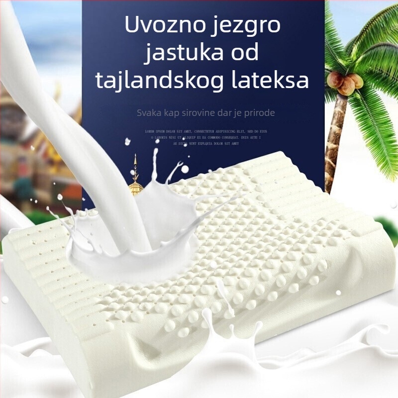 Prirodni latex jastuk s masažnim česticama za potporu vrata i njegu cervikalne kralježnice