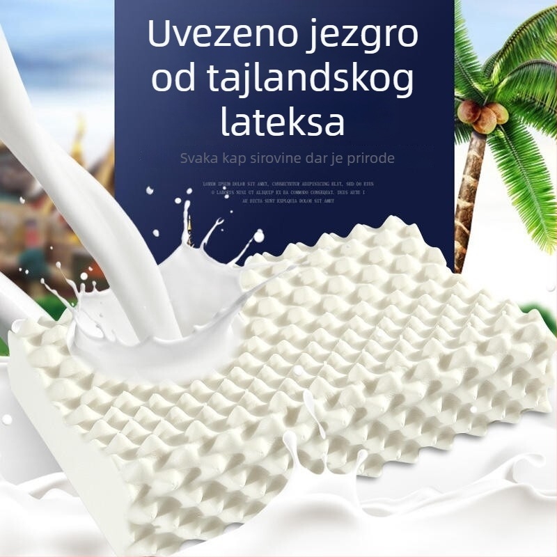 Prirodni latex jastuk s masažnim česticama za potporu vrata i njegu cervikalne kralježnice