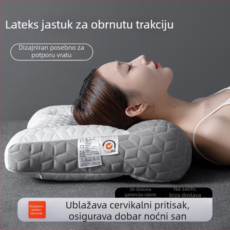 Latex jastuk za vratnu kralježnicu s jezgrom - par, pravokutnog oblika, visina 5-10 cm, težina 0,5-1 kg, za odrasle