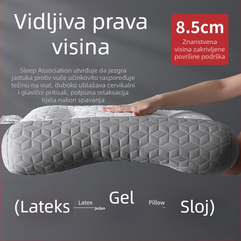 Latex jastuk za vratnu kralježnicu s jezgrom - par, pravokutnog oblika, visina 5-10 cm, težina 0,5-1 kg, za odrasle