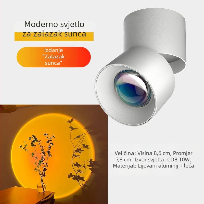 Ugrađeno LED usmjereno svjetlo s atmosferom zalaska sunca za hodnik i dnevni boravak, ukrasna zidna slika.