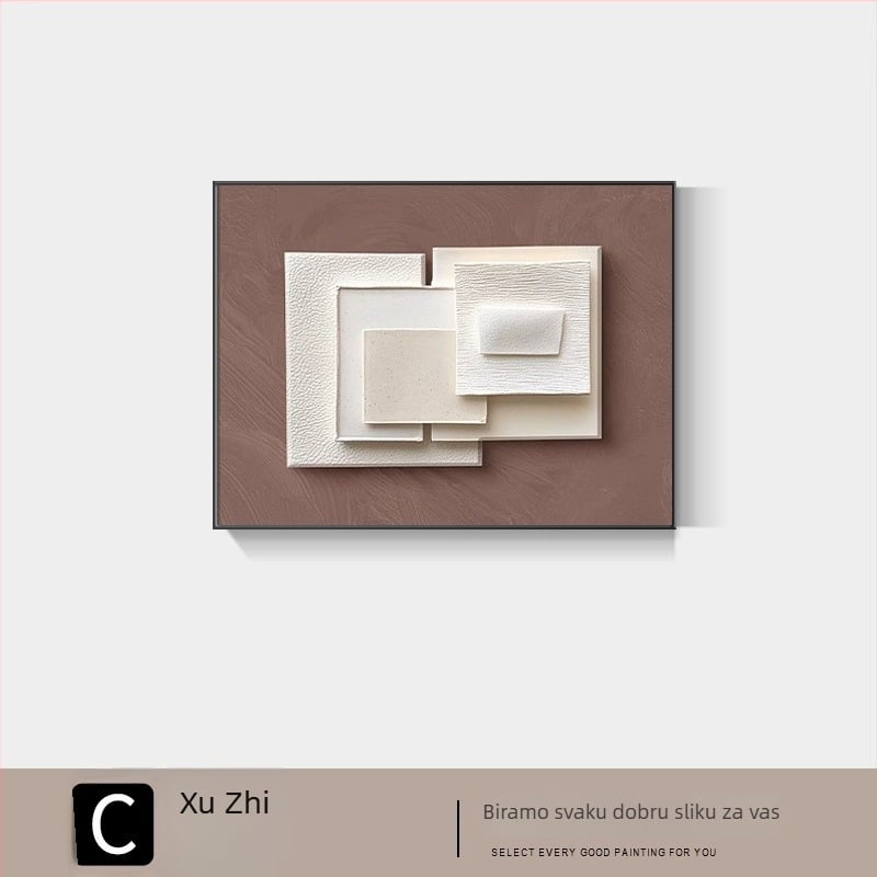 Apstraktna uokvirena slika za prekrivanje kutije brojila, minimalistički modern stil