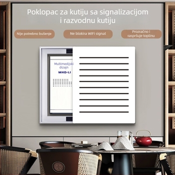 Dekorativna slika za perforiranu kutiju električnog mjerača, vertikalna verzija, poklopac multimedične signale, suvremeni minimalistički dizajn