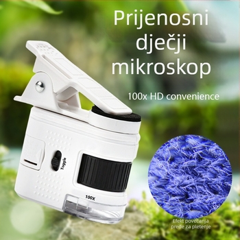 Chuda 100x Mini Mikroskop za djecu – Znanstveno istraživanje uz LED rasvjetu i svjetlo za provjeru novčanica